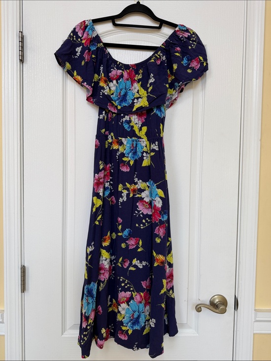 Nordstrom Dresses & Skirts - Nordstrom Navy Floral Off-Shoulder Maxi Dress